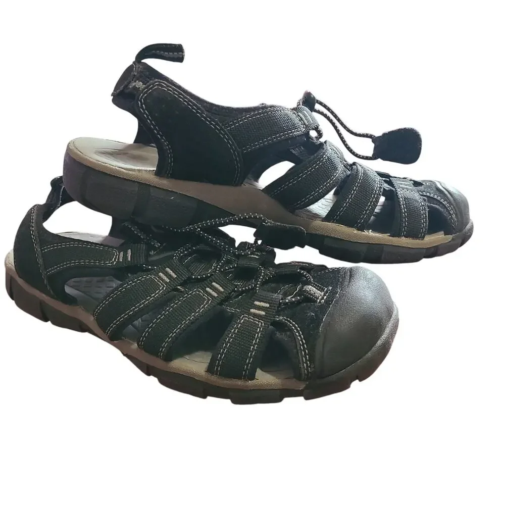Croft &‎ Barrow Closed Toe Fisherman Sandals Mens 8 Black Hiking Slip On